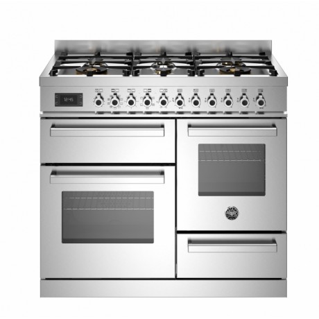 Bertazzoni PRO10 6L 3E X T Κουζίνα με 6 Εστίες Αερίου & 3 Φούρνους Ηλεκτρικούς 100εκ.Ιnox ABP0JXRAX4D00