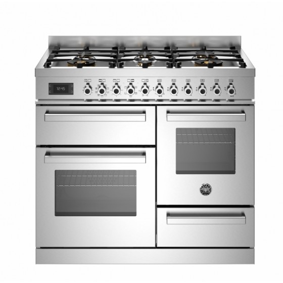 Bertazzoni PRO10 6L 3E X T Κουζίνα με 6 Εστίες Αερίου & 3 Φούρνους Ηλεκτρικούς 100εκ.Ιnox ABP0JXRAX4D00