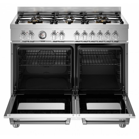 Bertazzoni MAS106L2EXT2 Κουζίνα με 6 Εστίες Αερίου & 2 Φούρνους Ηλεκτρικούς 100εκ. Inox