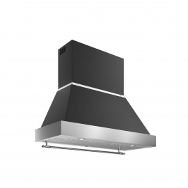 Bertazzoni K120 HER T X + KC48 HER T NE Απορροφητήρας Καμινάδα 752cm/h 120cm Black/Inox K41A.HV6X..50+901519