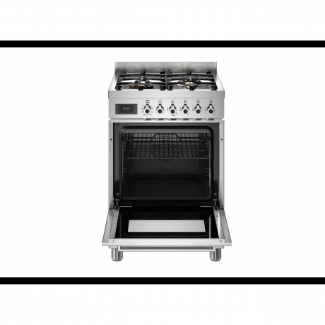 Bertazzoni PRO6 4L 1E X T Κουζίνα με 4 Εστίες Αερίου Και Φούρνο Ηλεκτρικό 60εκ. Inox 8059304883422 