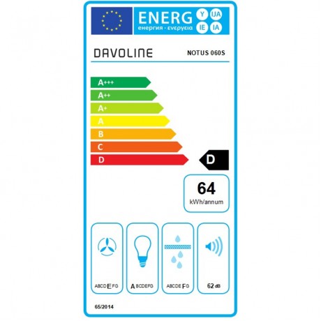 Davoline Notus 060S Μηχανισμός Απορρόφησης 52cm Inox