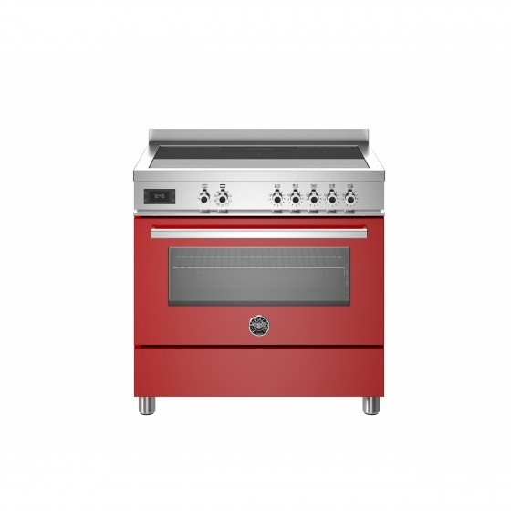 Bertazzoni PRO9 5I 1E RO T Κουζίνα με Φούρνο Ηλεκτρικό & 5 Eπαγωγικές Eστίες 90cm Κόκκινο 8059304882517 
