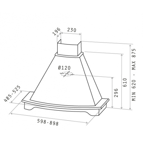 Elica Coraline WH/A/90 Απορροφητήρας Καμινάδα 90cm PRF0041832B