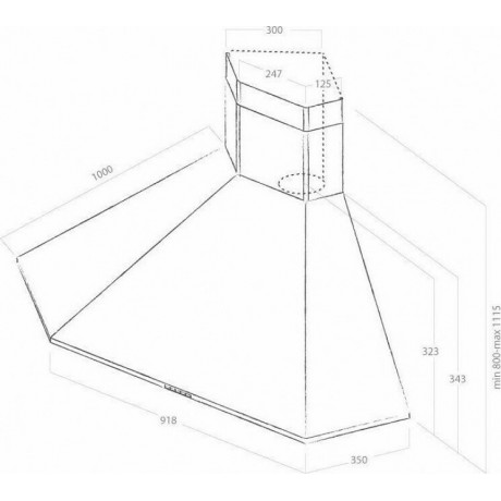 Elica Acuta IX/F/100 Γωνιακός Απορροφητήρας Καμινάδα 100cm Inox PRF0121267A