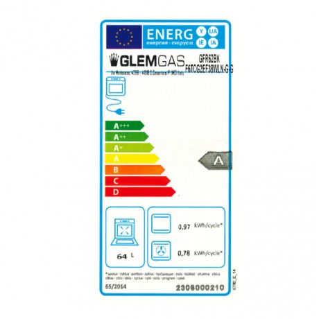 Glem-Gas GF T 64SA-S3 Αυτόνομος Φούρνος 64lt Μπεζ
