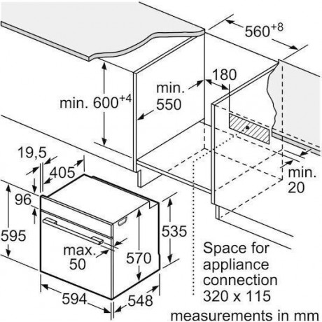 Davoline BIO 1070 BL Εντοιχιζόμενος Φούρνος 70lt Π59.5εκ. Μαύρος 801228021