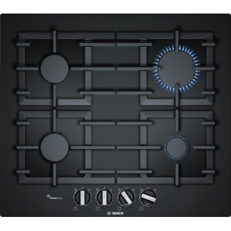 Bosch HBF134EB1 + PPP6A6B90 Σετ Εντοιχισμού με Εστίες Υγραερίου Μαύρο