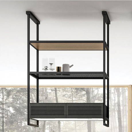 Elica Open Suite Superior BL/F/80 Απορροφητήρας Νησίδα-Οροφής 80cm 500m³/h Μαύρος PRF0165965A