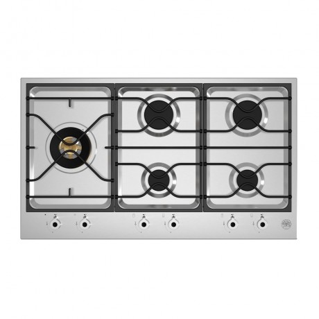 Bertazzoni PM36 5 S0 X Εστία Υγραερίου Αυτόνομη με 5 Καυστήρες 89x52εκ Inox