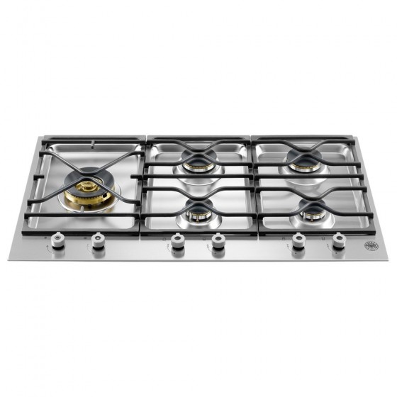 Bertazzoni PM36 5 S0 X Εστία Υγραερίου Αυτόνομη με 5 Καυστήρες 89x52εκ Inox