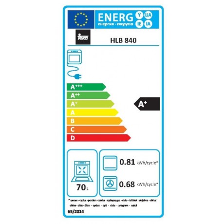 Teka HLB 840 Εντοιχιζόμενος Φούρνος 70lt Black A+