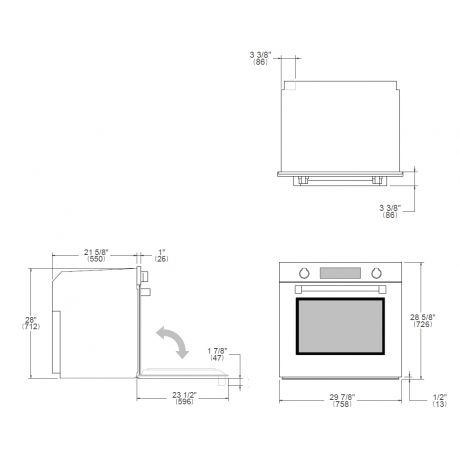 Bertazzoni F30PROXT Εντοιχιζόμενος Φούρνος 98lt με Πυρόλυση Π76εκ. Inox 