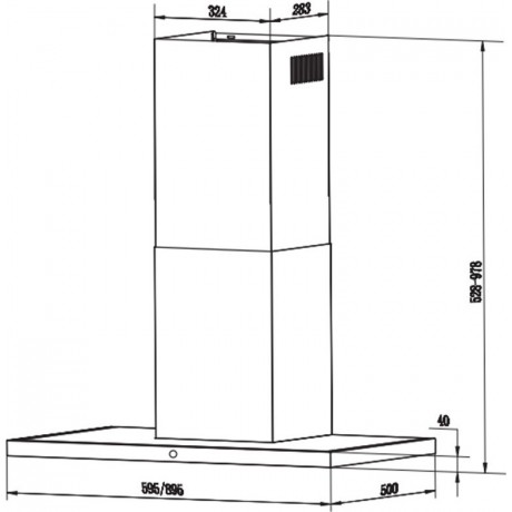 Faber TSPG X/BK A90 2LS Απορροφητήρας Τζάκι 90cm 530 m³/h