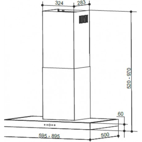 Faber TSP X A90 2LS Απορροφητήρας Τζάκι 90cm 590 m³/h