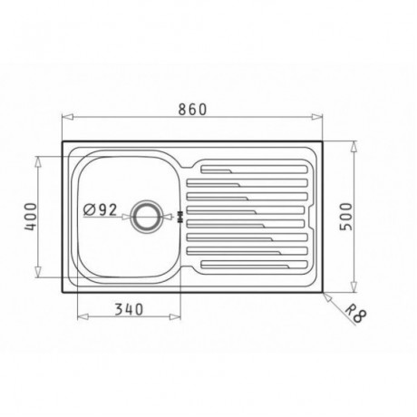 Maidtec Coventry 1B 1D Ένθετος Νεροχύτης Inox Σατινέ 86x50cm 107139601