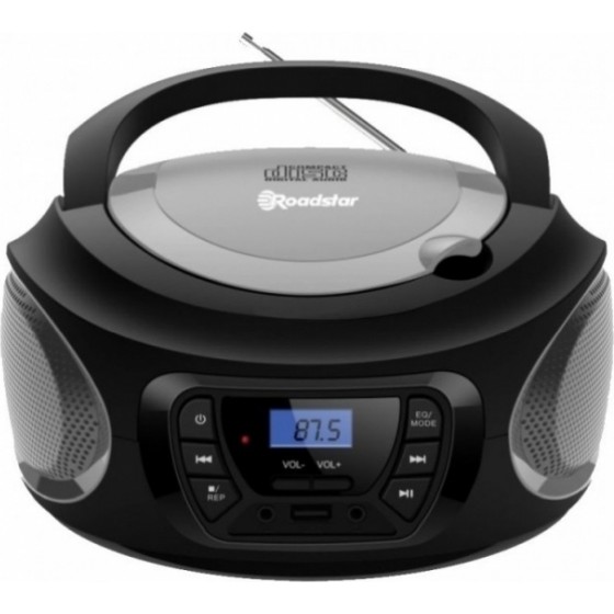 Roadstar Φορητό Ηχοσύστημα CDR-365U με CD / MP3 / USB / Ραδιόφωνο σε Ασημί Χρώμα