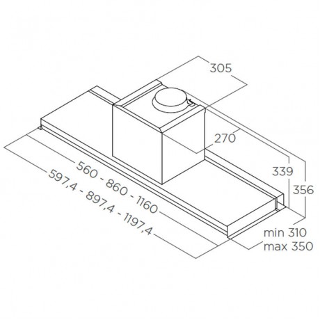 Elica Lever IX/A/56 Συρόμενος Απορροφητήρας 56cm Inox PRF0160153