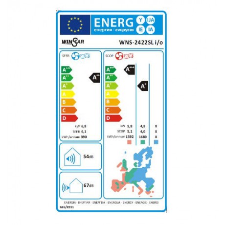 WINSTAR WNS-2422SL IDU/ODU Inverter Κλιματιστικό 24.000 Btu