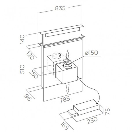 Elica Pandora IX/F/90 Μηχανισμός Απορρόφησης 90cm PRF0120980