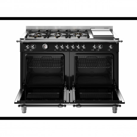 Bertazzoni HER126G2ENET 6 Εστίες Αερίου + Teppanyaki - 2 Φούρνοι Ηλεκτρικοί 120cm Black