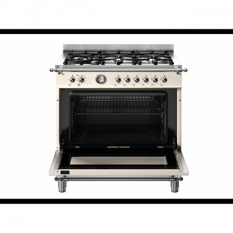 Bertazzoni HER96L1EAVT 6 Εστίες Αερίου - Φούρνος Ηλεκτρικός 90cm Μπεζ