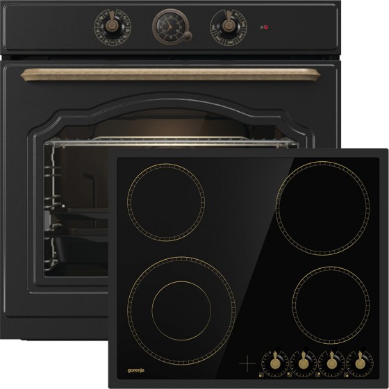 Gorenje BOS67372CLB + EC642CLB Αυτόνομο Σετ Εντοιχισμού Black 