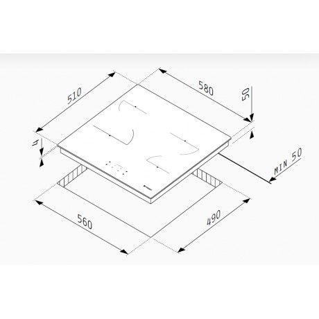 Pyramis PHC61410IFB Κεραμική Εστία Αυτόνομη Inox 174020040