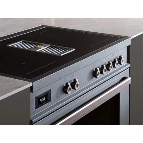 Bertazzoni PROCH94I1EXT Κουζίνα με Εστίες Επαγωγικές και Ενσωματωμένο Απορροφητήρα 90εκ Inox