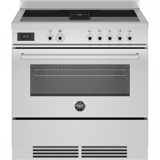 Bertazzoni PROCH94I1EXT Κουζίνα με Εστίες Επαγωγικές και Ενσωματωμένο Απορροφητήρα 90εκ Inox