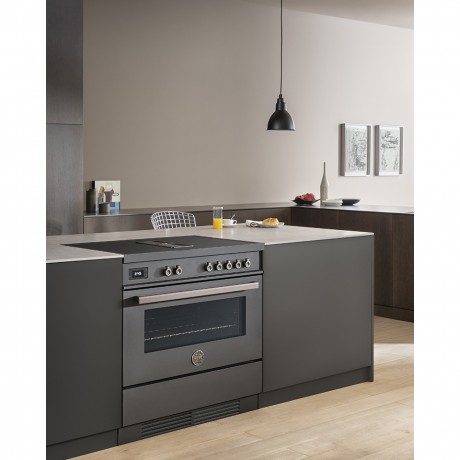 Bertazzoni PROCH94I1EART Κουζίνα με Εστίες Επαγωγικές και Ενσωματωμένο Απορροφητήρα 90εκ Πορτοκαλί