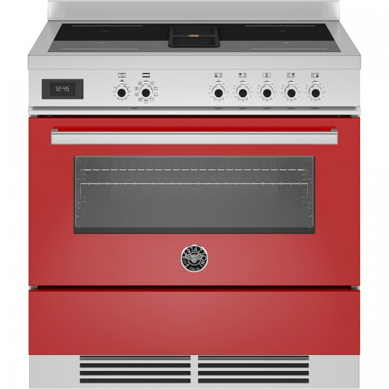 Bertazzoni PROCH94I1EROT Κουζίνα με Εστίες Επαγωγικές και Ενσωματωμένο Απορροφητήρα 90εκ Κόκκινο