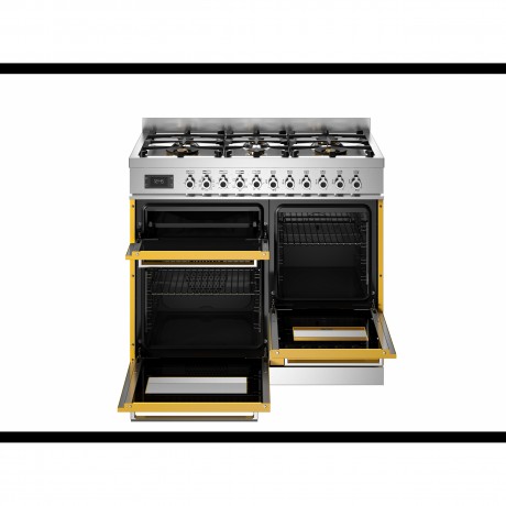 Bertazzoni PRO10 6L 3E GI T 6 Εστίες Αερίου  - 3 Φούρνοι Ηλεκτρικοί Κίτρινο