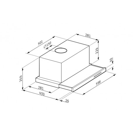 Pyramis Turbo Plus Συρόμενος Απορροφητήρας 60cm Inox 065036801