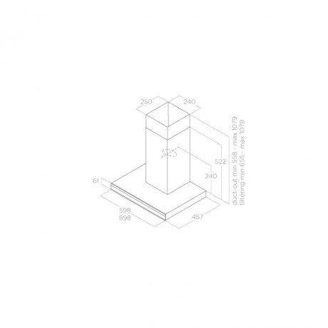 Elica Adéle BL MAT/A/60 GFB Απορροφητήρας Καμινάδα 60cm Μαύρος PRF0182412