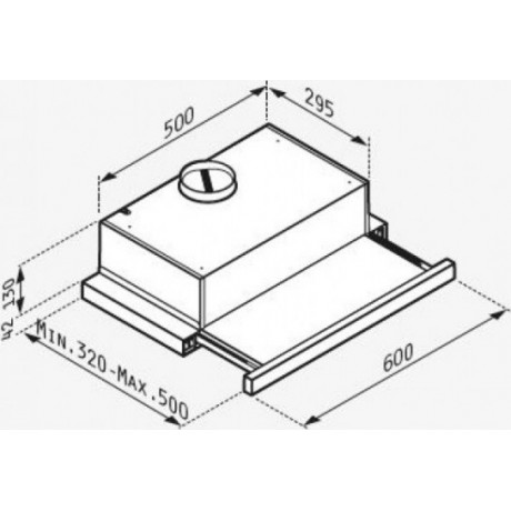 Pyramis Ecoline με Γυαλί Συρόμενος Απορροφητήρας 60cm Μαύρος  065032801