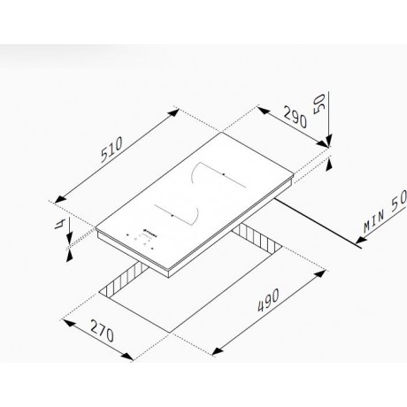 Pyramis PHC31210FMB Domino Κεραμική Εστία Αυτόνομη 29x51εκ.  