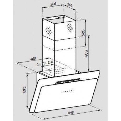 Pyramis Vetrio Απορροφητήρας Καμινάδα 60cm Inox-Grey  065039401