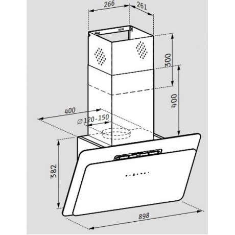 Pyramis Vetrio Απορροφητήρας Καμινάδα 90cm Inox-Grey 065039701