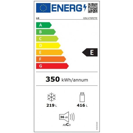 LG GSLV70PZTE Ψυγείο Ντουλάπα 635lt Total NoFrost Υ179xΠ91.3xΒ73.5εκ. Inox