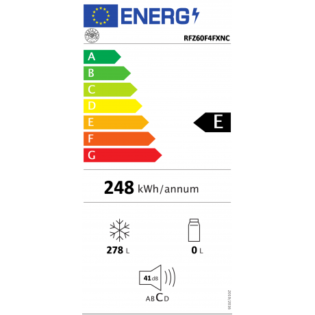 Bertazzoni RFZ60 F4F XNC Κάθετος Καταψύκτης No Frost ΥΧ186 ΠΧ60 ΒΧ65εκ 278λτ. Inox