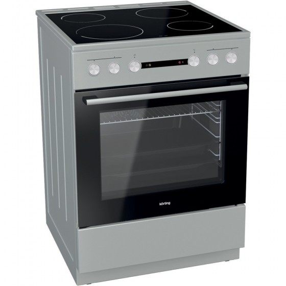 Korting KEC6A40XPG Κουζίνα 71lt με Κεραμικές Εστίες Π60εκ. Inox  