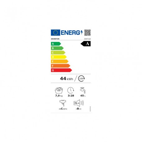 Inventor GX0712A Πλυντήριο Ρούχων 7kg 1200 Στροφών Ατμού Βάθος 40cm 