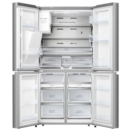 Hisense RQ760N4SASE Ψυγείο Ντουλάπα Total NoFrost Υ178.5xΠ91.4xΒ72.5εκ. Inox