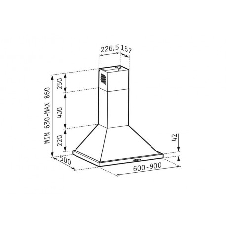 Pyramis Ecoline 60 Καμινάδα 60cm Inox 065030801