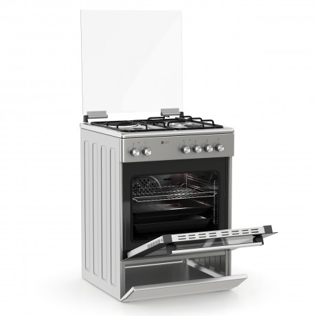 Thermogatz TGS 3521 IX Μικτή Κουζίνα 60lt με Εστίες Υγραερίου & Ρεύματος Π60εκ. Inox 04.401.098