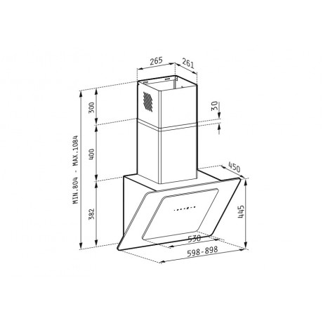 Pyramis Fiero Απορροφητήρας Καμινάδα 90cm Λευκός 065023201