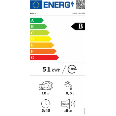 Bosch SPV6YMX08E Πλήρως Εντοιχιζόμενο Πλυντήριο Πιάτων Zeolith WiFi Π45εκ.