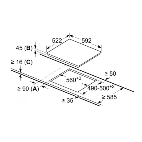 Bosch PKM631BB2E Κεραμική Εστία Αυτόνομη 59.2x52εκ.