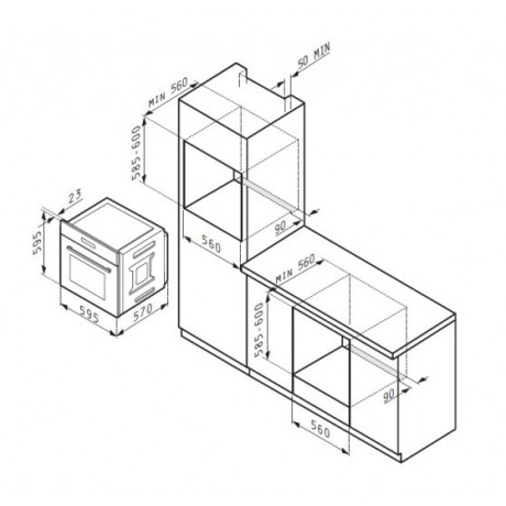 Korting KBO 6737E06 X Εντοιχιζόμενος Φούρνος 77lt Inox  